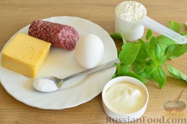 Сконы с сыром и колбасой (в духовке)