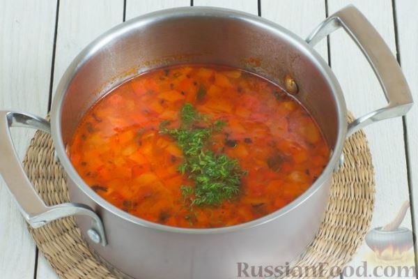Овощной суп с нутом и чечевицей