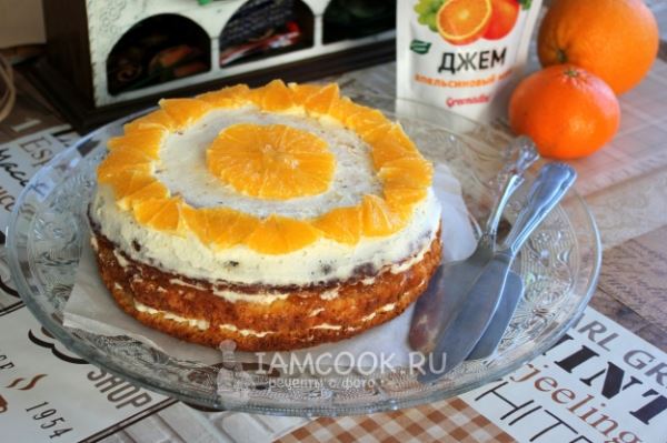 Морковно-апельсиновый торт (с кремом чиз)